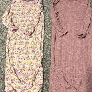 Little Sleepies Pastel Rainbows and Ribbed Mauve Sleep Sacks